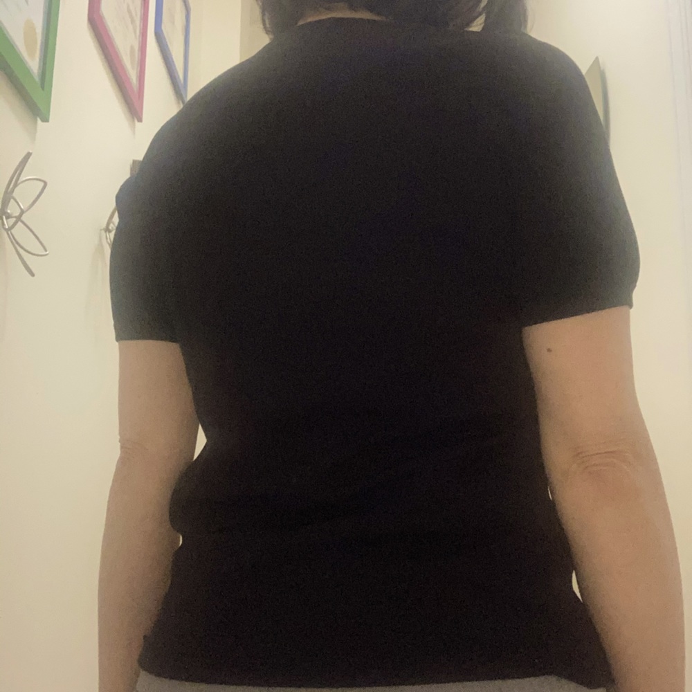 ANN TAYLOR Short Sleeve Sweater Tee, Black Color